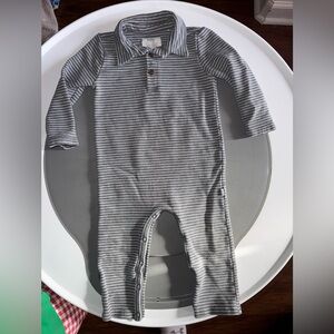 Little Sleepies Play Gray Striped Romper Coverall